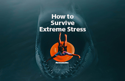 Calgary Counselling Services article title image of shark swallowing person on orange inflatable float