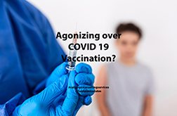 calgary counselling services title image showing doctor holding COVID vaccine